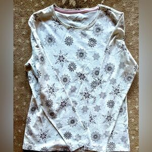 Gray/Light Pink Snowflake Knit Top NWT